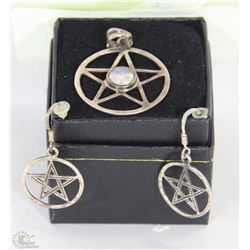 SET OF STERLING SILVER PENDANT AND EARRINGS
