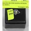 Image 1 : STERLING SILVER HANNA SCHOOL RING SIZE 6