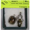 Image 1 : PAIR OF STERLING SILVER AMBER LOCKETS