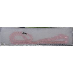 #47-NATURAL PINK ROSE QUARTZ BEAD NECKLACE 17"