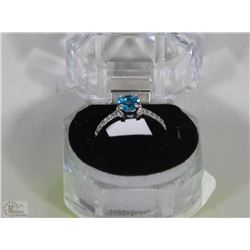 #29-NATURAL BLUE TOPAZ/CZ RING