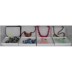 COLLECTION OF 8  PEARL & STONE NECKLACES