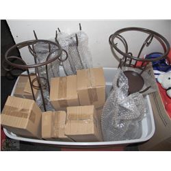 LARGE TOTE  OF CANDLE HOLDERS