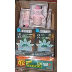 BOX WITH TOOL SET AND OUTDOOR LED LIGHTS