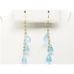 #26-14K GOLD BLUE TOPAZ EARRINGS