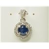 Image 1 : #28-14K GOLD SAPP & DIA PENDANT