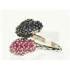 Image 2 : #30-STERLING SILVER RUBY & SAPPHIRE RING SIZE 9