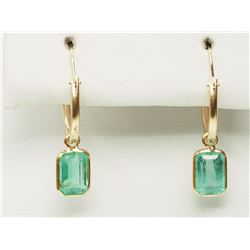 #31-14K GOLD EMERALD EARRINGS