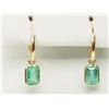 Image 1 : #31-14K GOLD EMERALD EARRINGS
