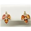 Image 1 : #33-14K GOLD SAPP & DIA EARRINGS
