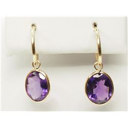 #35-14K GOLD AMETHYST EARRINGS