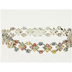 #36-STERLING SILVER SAPPHIRE BRACELET