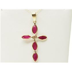#39-14K GOLD RUBY & DIAMOND NECKLACE