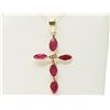 Image 1 : #39-14K GOLD RUBY & DIAMOND NECKLACE