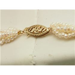 #40-14K GOLD ONYX & KASHI PEARL NECKLACE