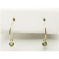 #41-14K GOLD GREEN SAPPHIRE EARRINGS