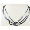 Image 1 : #42-14K GOLD SAPPHIRE NECKLACE