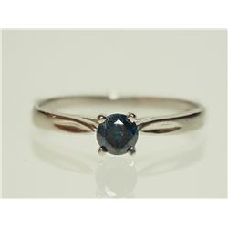 #46-14K GOLD BLUE DIAMOND RING SIZE 6