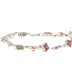 #48-STERLING SILVER RUBY BRACELET