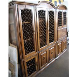 VINTAGE 3 PC SCHINA/STOARGE CABINET ..NEEDS WORK