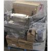 Image 1 : PALLET WITH CHAFING DISHES, DISHES ETC