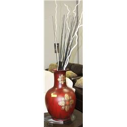 LARGE FLOOR VASES AND CONTENTS