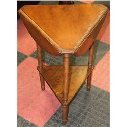VINTAGE 25" TRIANGLE DROP LEAF TABLE HANDCRAFTED