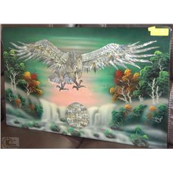 WEST COAST NATIVE ART - HAND PAINTED W/ MOTHER OF