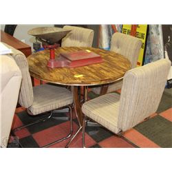 VINTAGE (1970'S) CHROME & BUTCHER BLOCK