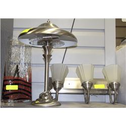 BOX WITH DESK LAMP, 3 LIGHT WALL FIXTURE AND HEAVY