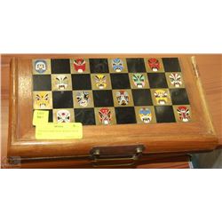 VINTAGE PERUVIAN WOOD CHESS SET