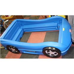LITTLE TIKES BLUE RACING CAR BED FRAME
