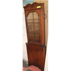VINTAGE CORNER CURIO CABINET