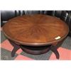 Image 1 : ROUND WOODEN COFFEE TABLE 38"X19"H