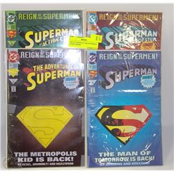 SET OF 4 REIGN OF THE SUPERMAN COMIC BOOKS