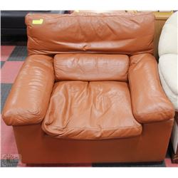 BROWN LEATHER ARM CHAIR ITALIAN LEATHER MARIANO