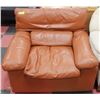 Image 1 : BROWN LEATHER ARM CHAIR ITALIAN LEATHER MARIANO