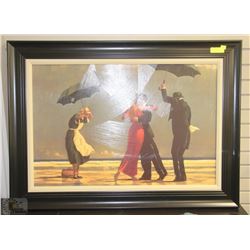 LARGE BLACK FRAMED PICTURE - BUTLER,