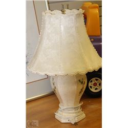 VINTAGE HAND-PAINTED PORCELAIN PEACOCK LAMP