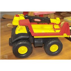 YELLOW + RED TONKA TRUCK AND DUMP TRUCK