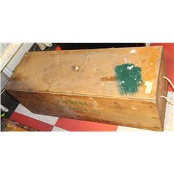 LARGE WOODEN TOOL BOX 14" X 41" X 15" HIGH