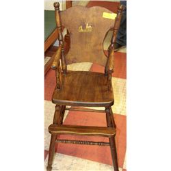 VINTAGE BABY HIGH CHAIR W/ ORIGINAL DEER DECAL