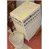Image 1 : WHITE WICKER GARBAGE CAN AND LAUNDRY HAMPER