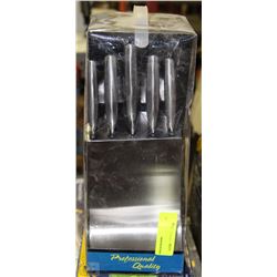 6PC ST STEEL KNIFE SET WITH BLOCK