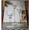 Image 1 : SET OF 3 STEMMED GLASS CANDLE HOLDERS