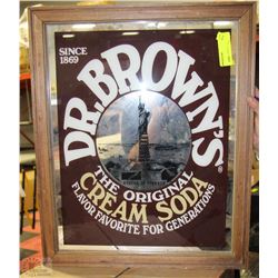 18" X 22" DR BROWNS MIRRORED CREAM SODA PICTURE