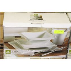 16 PC SQUARE  PORCELAIN DISH SET