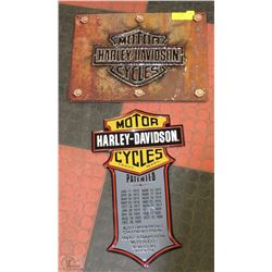 2 HARLEY DAVIDSON TIN COLLECTOR SIGNS