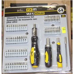 CASE OF FOUR 64PC ULTIMATE SCREWDRIVER SETS