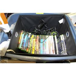 TOTE WITH 22 XBOX 360 GAMES & ASSORTED TODDLER
